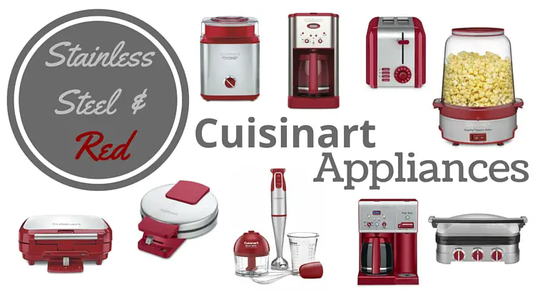 Stainless Steel and Red Cuisinart Appliances