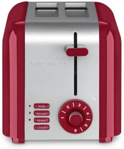  Cuisinart CPT-320R 2-Slice Compact Toaster, Stainless Steel/Red